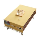 New design stripes flower embroidery trimming tea table towel and cloth cover for laptop