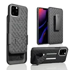 Dual layer hard PC rugged weave pattern holster combo case for iphone 11