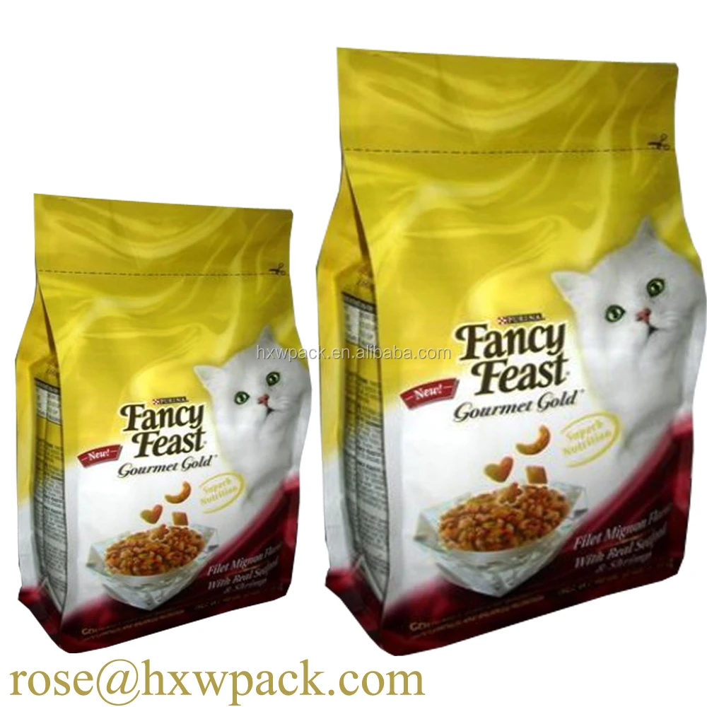 food grade dog cat treat packaging block square flat bottom