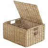 Environmentally Friendly Lacquer Finished Woven Seagrass Storage Baskets with Lid