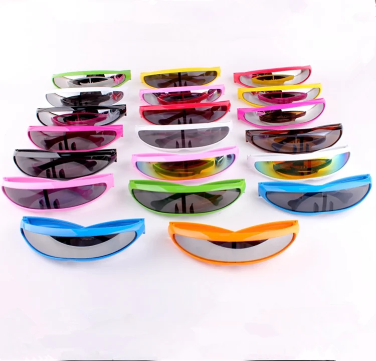 Personalidad de pescado-gafas de sol con forma de Robot láser una pieza lente PC UV400 deporte al aire libre gafas de sol