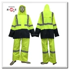 heavy duty reflective industrial raincoats with pants