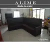 Alime CBT503 modern dark brown booth sofa, L shape booth seating, custom restaurant furniture