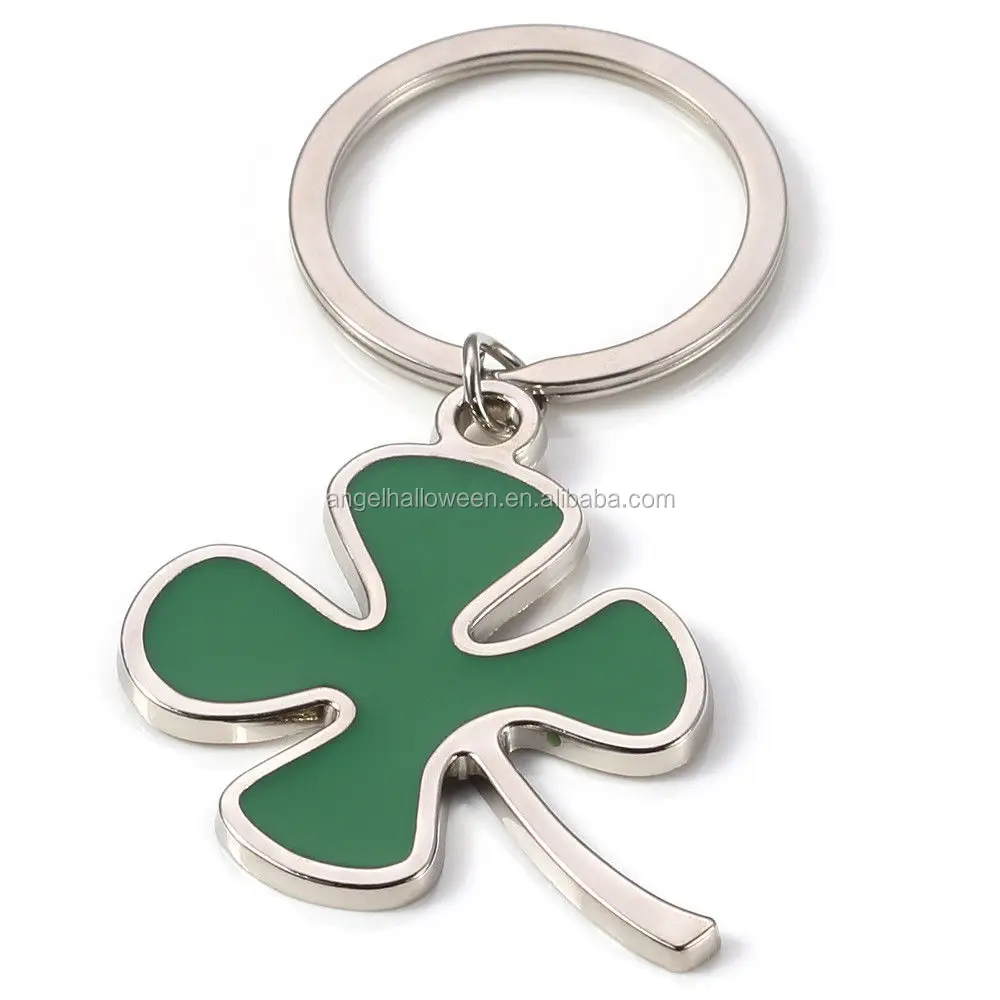 real green four leaf clover charm ice drop pendant&keychain&