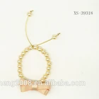 Wholesale Adjustable Ribbon Bowknot Cultured Imitation Pearl Bracelets For Girls