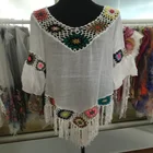 2019 new arrival handmade neck pattern ladies lace blouse/top