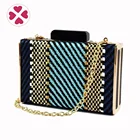 High-kind nice stripe iron chain wedding ladies clutches evening bags party