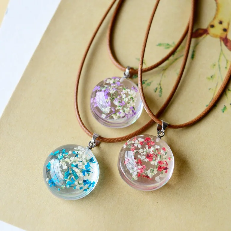 Dried Dandelion Seeds Real Flower Necklace Resin Jewelry Buy Resin