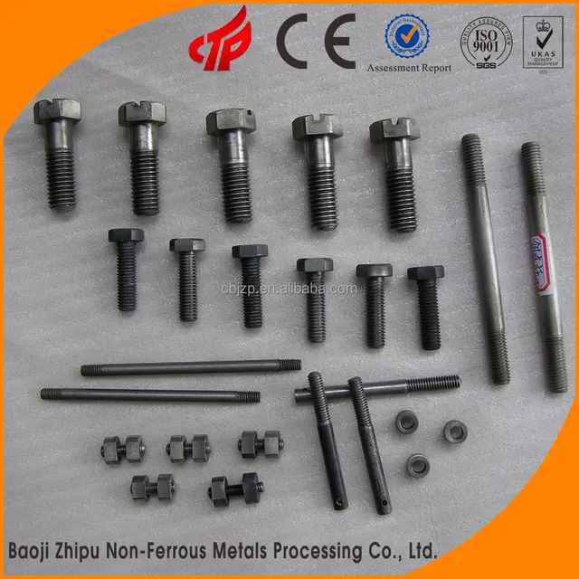 99.95% high purity mountain bike used titanium fasteners&screws
