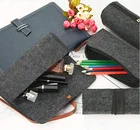 Dark grey Felt Pen Case Pencil Holder Pencil Case Stationery Pouch Case Cosmetic Pouch Bag