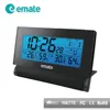 Travel lighted alarm clock with temperature and humidity gauge