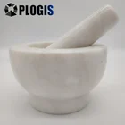 Natural Marble or granite stone herb and spice tools mortar and pestle for kitchen