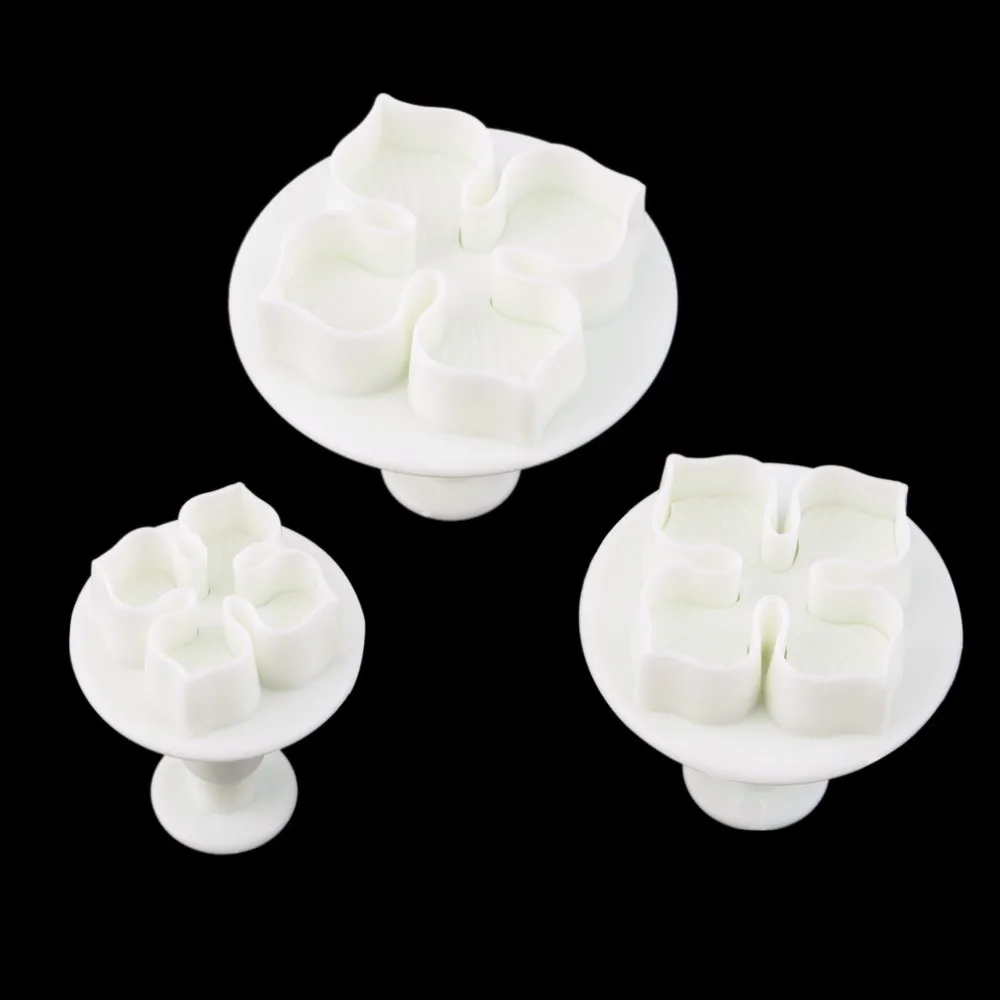 2017 Hot Search 3 Pcs/Set Hydrangea Fondant Cake Decoration Sugar Flower Craft Plunger Cutter Flower Mold for Baking Cakes
