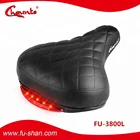 Wholesale Bicycle Parts PVC leather Saddle Bike Seat with Led Tail Light