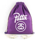 Custom gym sport polyester nylon drawstring bag cotton draw string bag