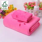 Wholesale custom home hotel Quick-Dry microfiber animal printed bath face towel suits