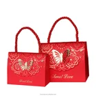 Gift Craft Box Decorative Butterfly Different Sized Indian Wedding Favor Paper Sweet Bag Box Candy Gift Boxes with Handle