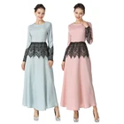Lace Muslim Kaftan Dress Woman Islamic Abaya design jubah muslimah