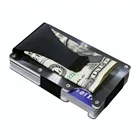 New Style Aluminum Slim Front Pocket Minimalist Wallet Money Clip Credit Card Holder RFID Blocking Metal Wallet