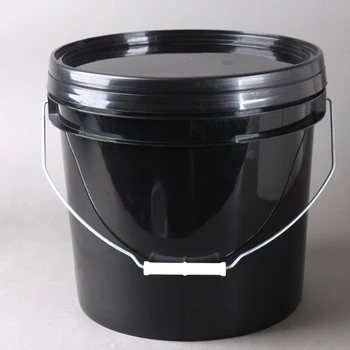 10 Liter 20 Litre Black Plastic Paint Bucket With Lid And Metal Handle