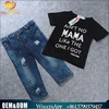 2017 bulk wholesale kids clothing baby boys outfits black letter print t-shirt+boy friend design jeans children clothing sets