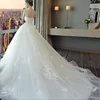 White Romantic Wedding Tube Top Princess Dream Trailing Bridal Gown Strapless Beading Sequin Dress
