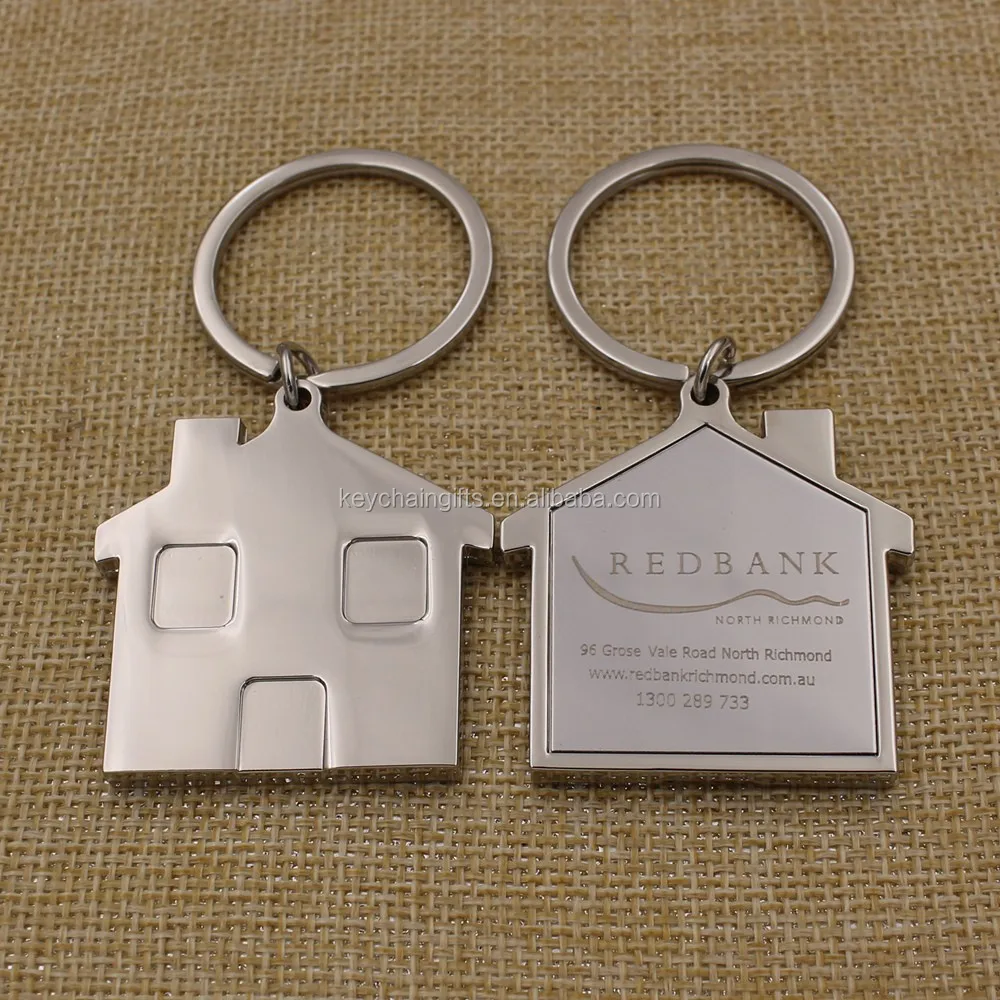 Metal house shaped key chain
