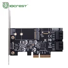 IOCREST ssd m.2 ngff pci express 3.0 gen 3 ssd 4 ports sata 6g port and 1 port m.2 b key ssd support 2230,2242
