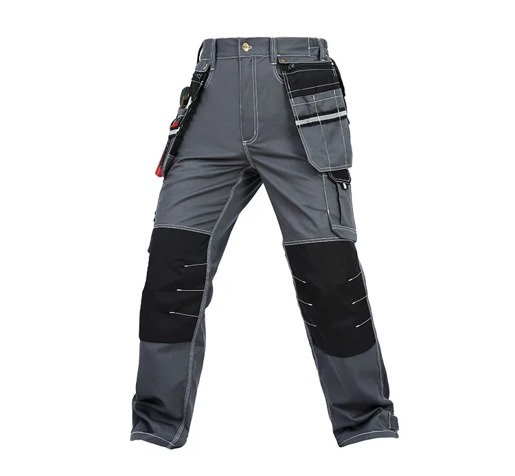 Men working pants multi-functional pockets work trousers with knee pads high quality wear-resistance worker mechanic cargo pants (6)