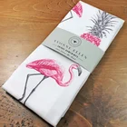 custom printed tea towel customize digital printed white kitchen cotton linen tea towel