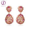 wholesale jewelry 925 Sterling silver sumptuousness pink cz gemstone dorp earrings