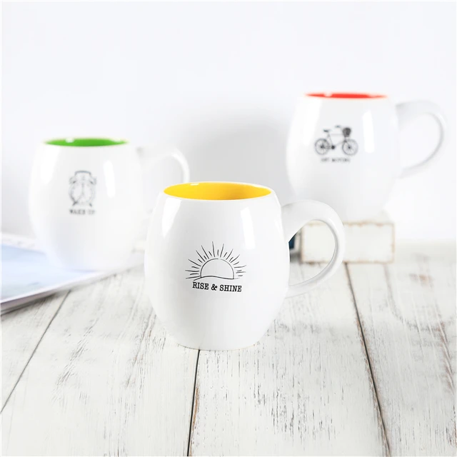 top quality glazed white ceramic coffee mug