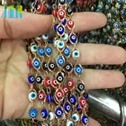 XULIN Gold-rimmed Turkey Evil Eye Metal Wire Rosary Beads Chain