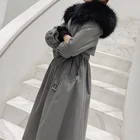 Hot Thick Rabbit Fur Lining Fur Parka Fashion Hooded Jacket Causal Winter Warm Coat Outerwear