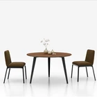 Steel frame modern design Melamine small office round meeting table set