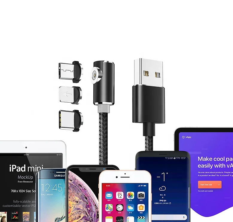 wholesale new product ideas 2019 3 in 1 Fast Magnetic Cable Micro USB Type C Charger Charging For iPhone - ANKUX.COM