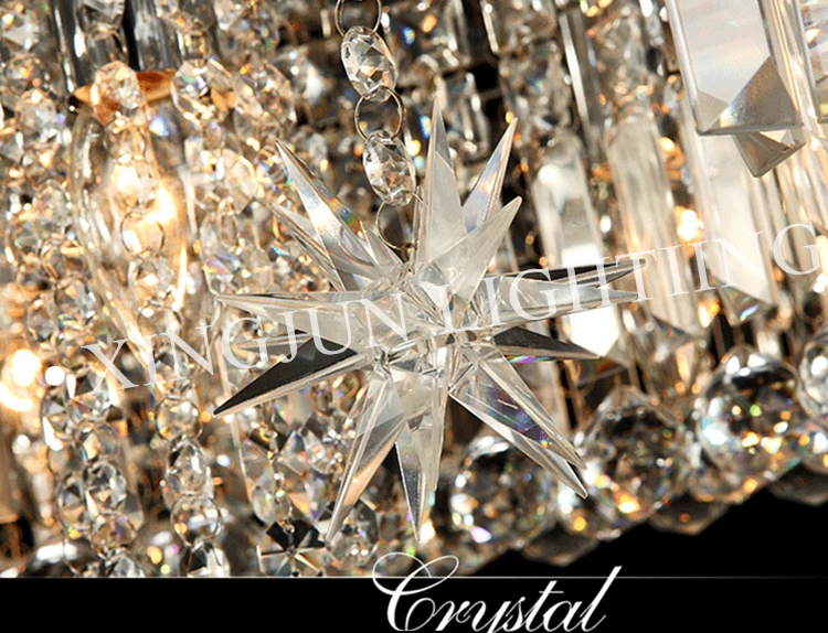 XingJun manufacturer mantic modern design hotel moon led ceiling light crystal