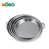stainless steel round cake tray with handle