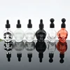 custom made skull glass bottle 30ml matte black/clear/red/silver/white e liquid skull glass dropper bottles