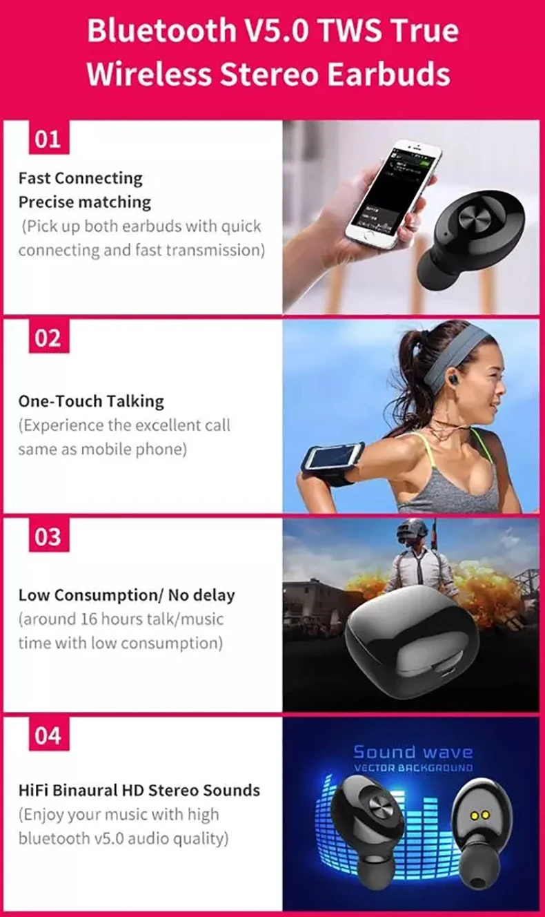 2019 Amazon Hot Selling Mini XG12 TWS Wireless Earbuds Earphone With Mic - ANKUX.COM