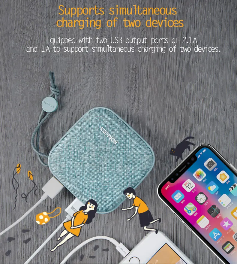 Romoss mini power bank 10000mah mini Portable Charger power bank - ANKUX.COM