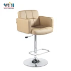 Faux Leather Modern Swivel Dinning Arm Chair Chrome Base Bar Stool