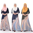 New Hot Sale Muslim Dresses Print Soft Fabric Women Islamic Clothing With Hijab Kebaya Kimono For Malaysia Abaya