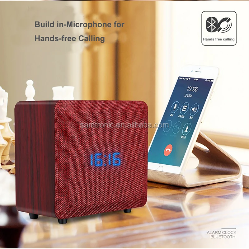 ML-101 Wooden Portable Bluetooth Speaker with Alarm clock Wireless Portable Bluetooth Home Theater Party Speaker Sound system - ANKUX.COM