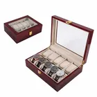 New Fashion custom luxury 10-Slot red wood watch box storage cases