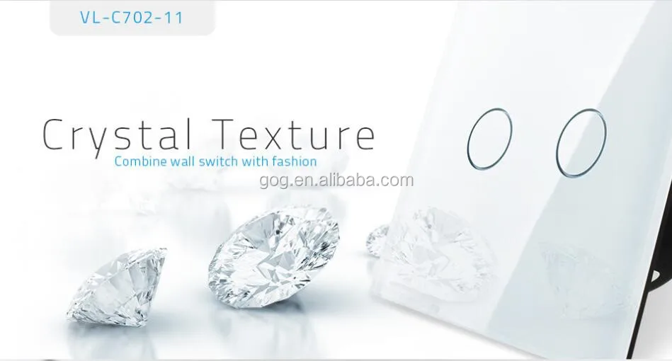 Crystal glass panel z-wave zigbee wireless remote control on off led light switch - ANKUX.COM