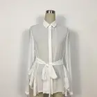 New New Model Pictures White Shirt Custom Woman Shirt With Pleat Details