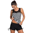 Two Piece Bikini Swim Wear Bandage Hollow Out Tank Tops & Shorts Swimming Suits Beach Wear