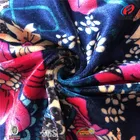 New Fashion Style Soft Knitted Korea Printed Velvet Fabric , Polyester Spandex Velvet For Dresses