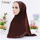 Ladies New Fashion lace stud one piece underscaerf shawl scarf lycra plain dyed women muslim scarf shawls